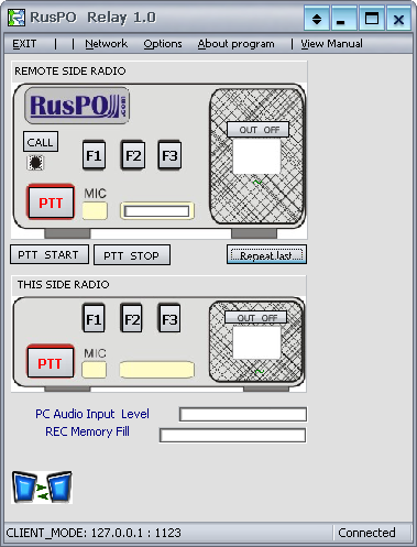 Ruspo Relay 1 main dashboard