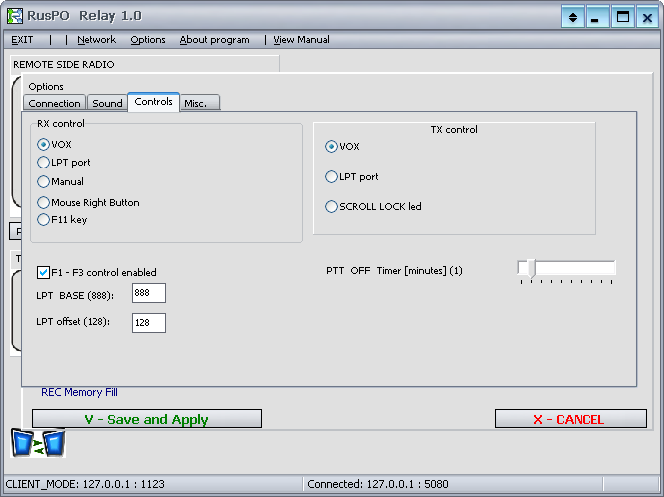 Ruspo Relay Setup Tabs